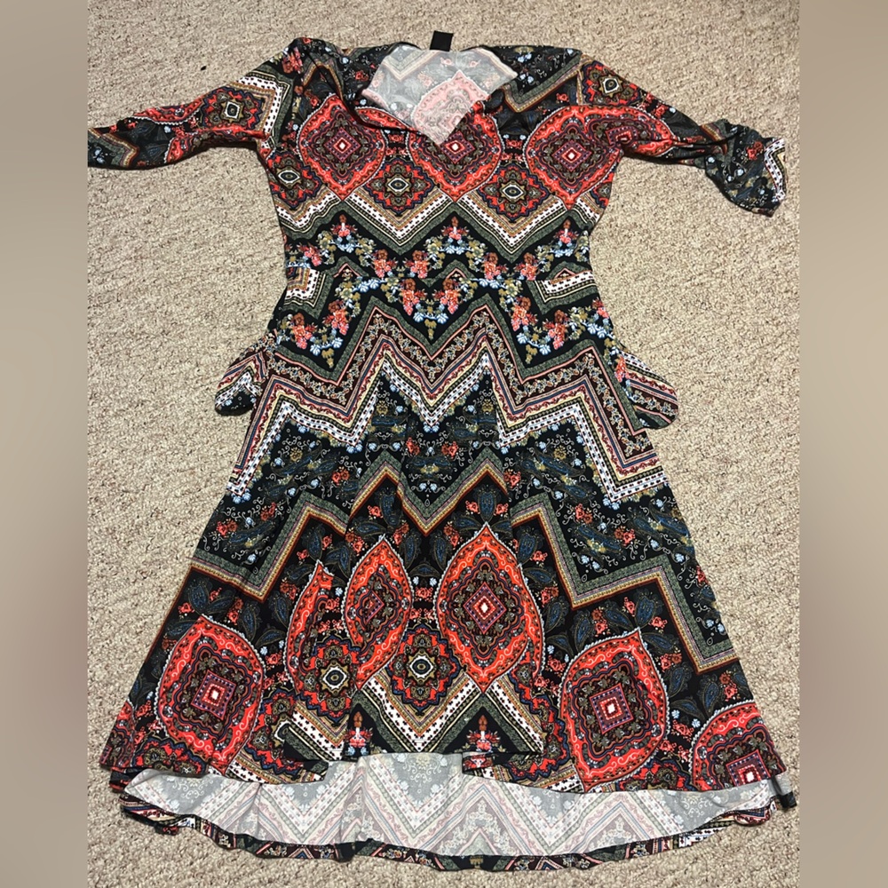 Agnes & Dora Floral Patterned Dress with pockets XL